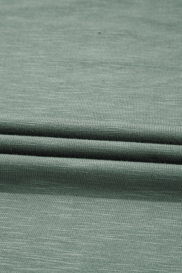 Seagrass Stitch Details Half Button Drop Sleeve Plus Size Top