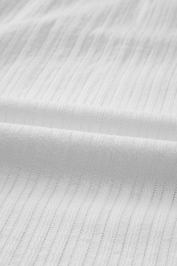 White Eyelet Lace Patchwork Textured Blouse