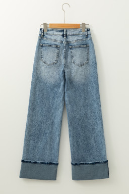 Myosotis High Rise Button Zip Washed Jeans