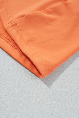 Russet Orange Colorblock Quarter Zip Collared Athletic Mini Dress