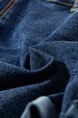 Sail Blue Folded Edge High Waist Plus Size Denim Shorts