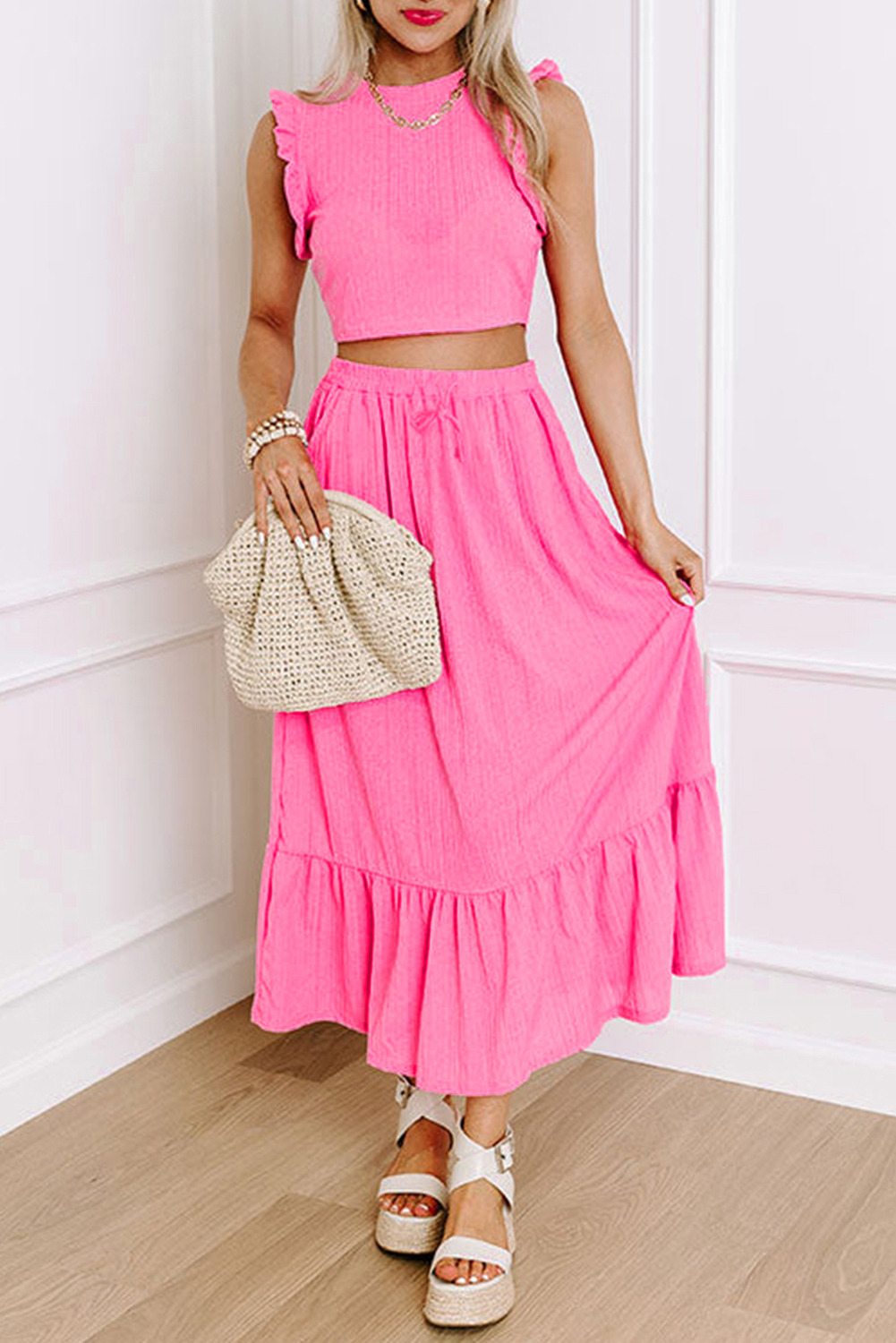 Drawstring Skirt Set