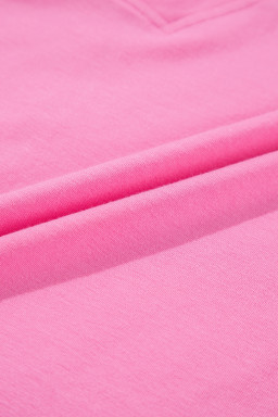 Bonbon Loose Half Sleeve V Neck Plain Romper