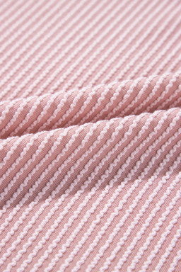 Rose Red Corded Colorblock Crewneck Tee