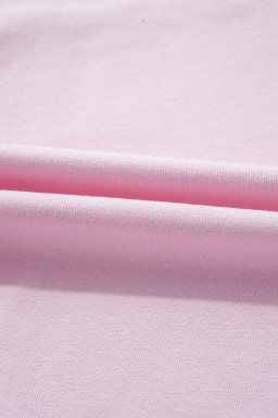 Pink Color Block Patchwork Seamed Crewneck T Shirt