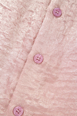 Delicacy Metallic Buttoned Loose Fit Short Sleeve Shirt