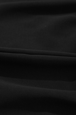 Black Puff Sleeve Bowknot Front Peplum Blouse