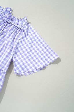 Lavendula Plaid Frill Tiered Mini Dress