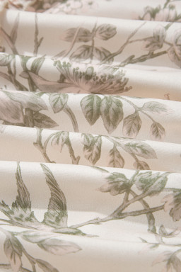 Green Floral Smocked High Waist Tiered Midi Dress