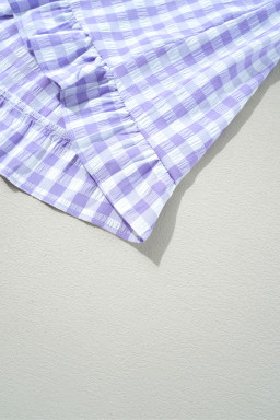 Lavendula Plaid Frill Tiered Mini Dress