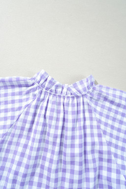Lavendula Plaid Frill Tiered Mini Dress