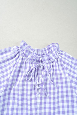 Lavendula Plaid Frill Tiered Mini Dress
