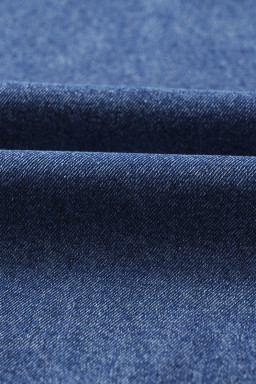 Blue Short Sleeve Collared Chest Pocket Denim Mini Dress