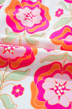 Rose Floral Print Layered Ruffle Sleeve Mini Dress