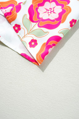 Rose Floral Print Layered Ruffle Sleeve Mini Dress