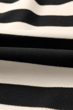 Black Stripe Pocket Collared V Neck Loose Fit Mini Dress