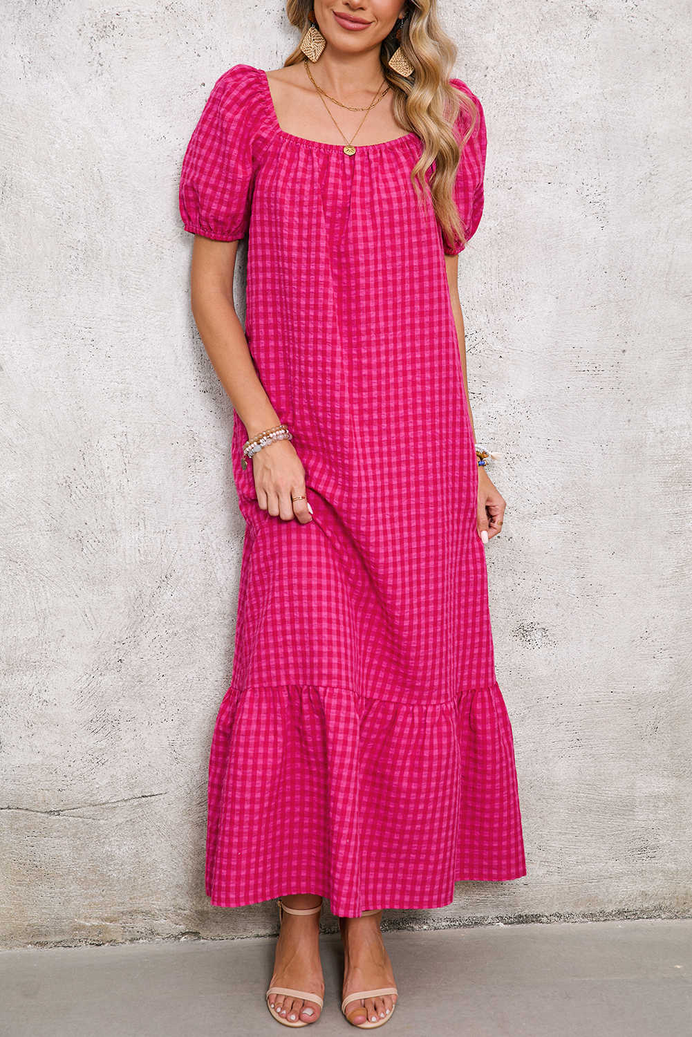 plaid maxi dresses supplier