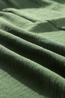 Green Surplice Neckline Smocked High Waist Plus Size Maxi Dress