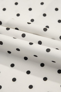 Khaki Polka Dot Surplice V Neck Flutter Sleeve Flowy Plus Size Midi Dress