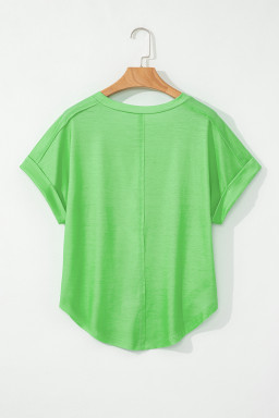 Blue Color Block Exposed Seam Tee