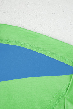 Blue Color Block Exposed Seam Tee