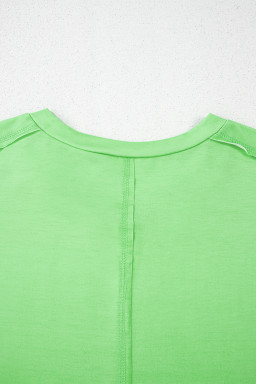 Blue Color Block Exposed Seam Tee