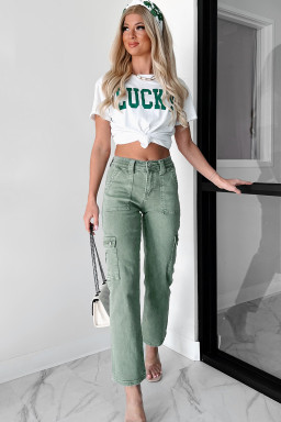 White LUCKY Print Round Neck St Patricks T Shirt