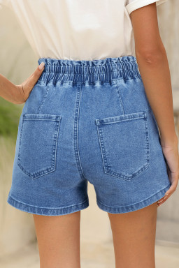 Ashleigh Blue Drawstring High Waist Casual Denim Shorts
