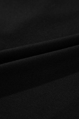 Black Knitted Bow Tie Back Round Neck Long Sleeve Top