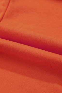 Russet Orange Two Tone Short Sleeve V Neck Patched Pocket Loose Romper