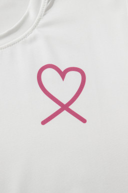 Pink Heart Print Ruffle Sleeveless Top and Pants Pajama Set