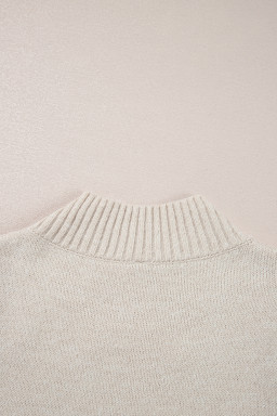 Parchment Pearl Beaded High Neck Bodycon Sweater Dress