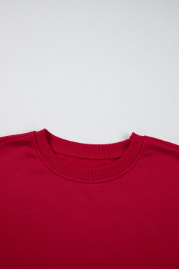 Fiery Red Sweet Bowknot Round Neck Sweatshirt
