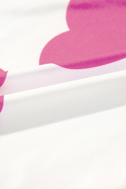 Pink Heart Print Ruffle Sleeveless Top and Pants Pajama Set