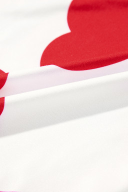 Red Heart Print Ruffle Sleeveless Top and Pants Valentines Pajama Set