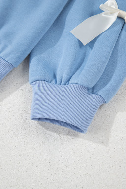 Myosotis Sweet Bowknot Round Neck Sweatshirt