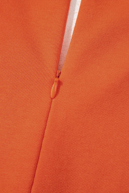 Russet Orange Two Tone Short Sleeve V Neck Patched Pocket Loose Romper