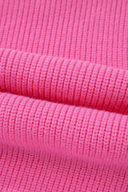 Bright Pink Horse Embroidered Round Neck Knit Vest