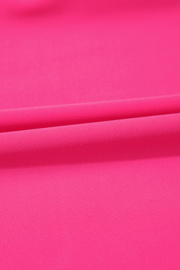 Rose Red Solid Color Cami and Floral Print Panty Tankini Set