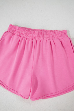 Bonbon Color Block Striped Elastic High Waist Active Shorts