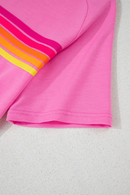 Bonbon Colorful Striped Casual Tee
