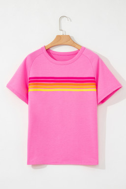 Bonbon Colorful Striped Casual Tee