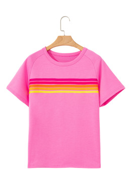 Bonbon Colorful Striped Casual Tee