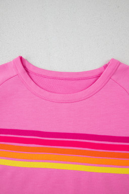 Bonbon Colorful Striped Casual Tee