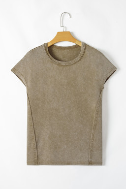 Sage Green Vintage Washed Dolman Sleeve Oversized T Shirt