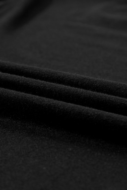 Black Solid Color T-Shirt and Wide Leg Pants Set