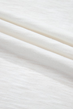 White Eyelet Patchwork High Low Hem V Neck Oversized Top