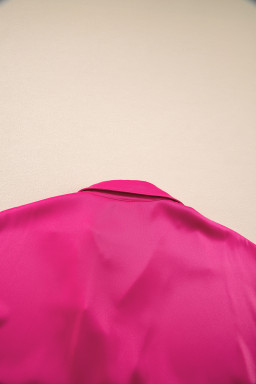 Rose Red Buttoned Collar Shift T Shirt Dress