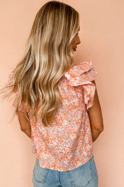 whole sale orange floral blouses