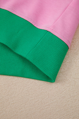 Bonbon Colorblock Edge Drop Shoulder T Shirt and Skort Set